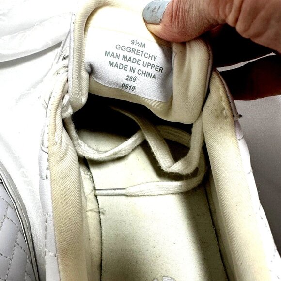 Guess GGGretchy White Quilted Sneakers Quiet Luxury Y2K Clean Girl Aesthetic 9.5 - Picture 10 of 10